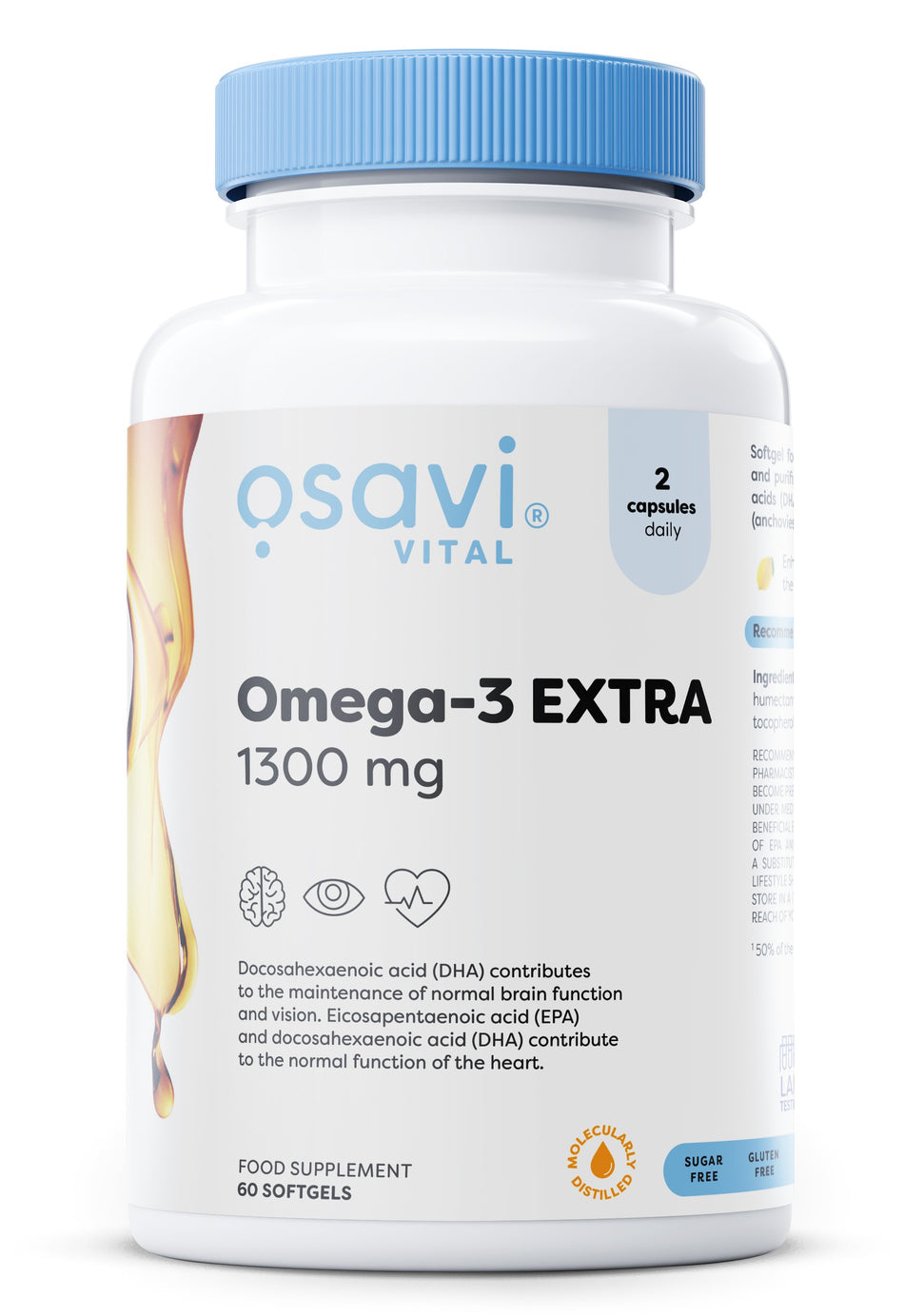 Osavi - Omega-3 Extra Molecularly Distilled, 1300mg (Lemon) - 60 softgels