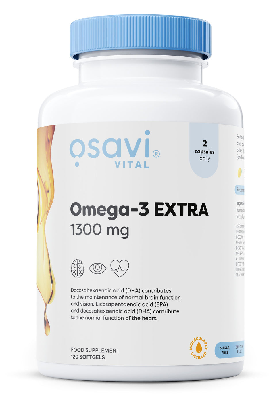 Osavi - Omega-3 Extra Molecularly Distilled, 1300mg (Lemon) - 120 softgels