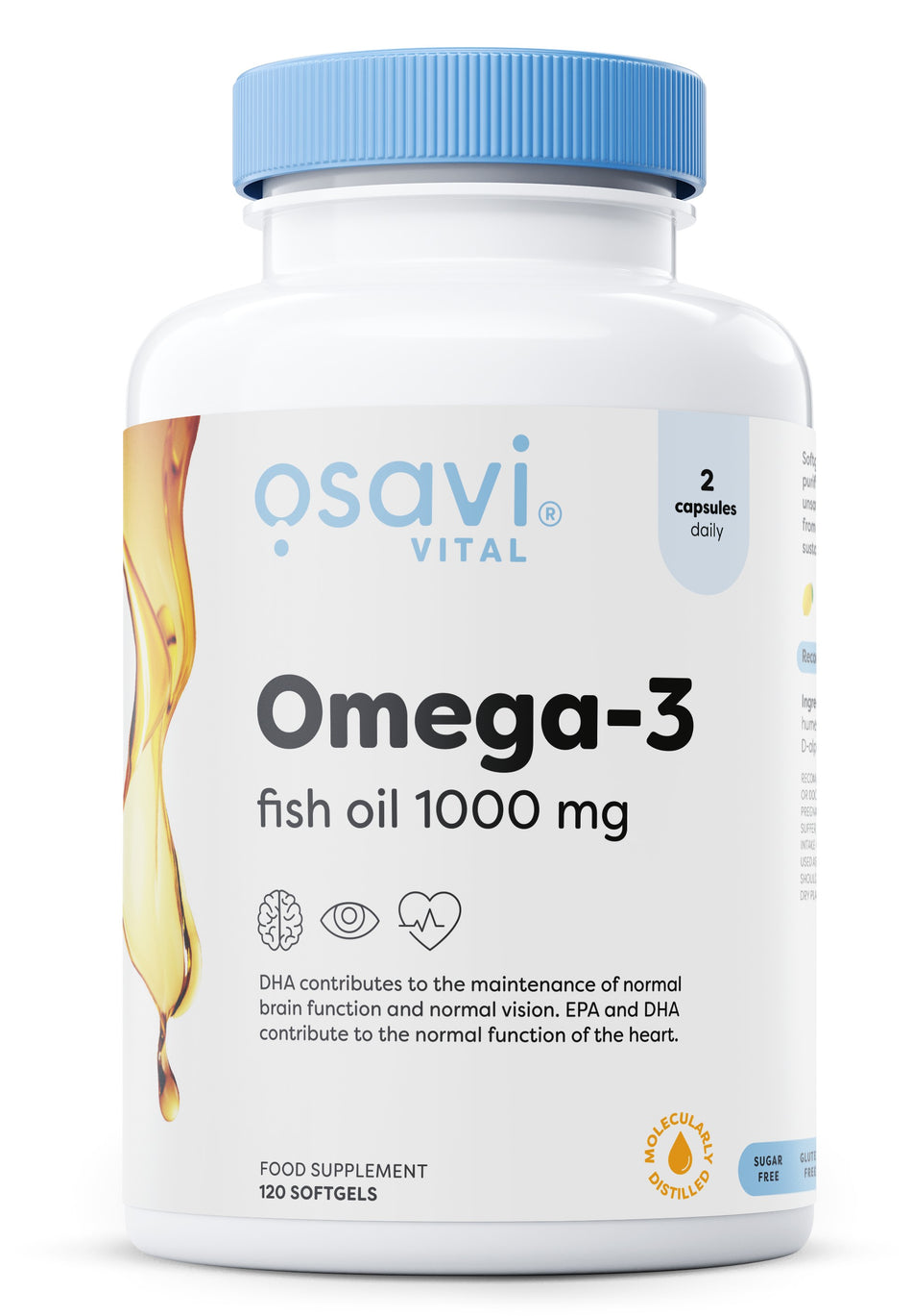 Osavi - Omega-3 Fish Oil Molecularly Distilled, 1000mg - 120 softgels