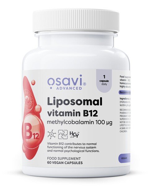 Osavi - Liposomal Vitamin B12, Methylcobalamin 100mcg - 60 vegan caps