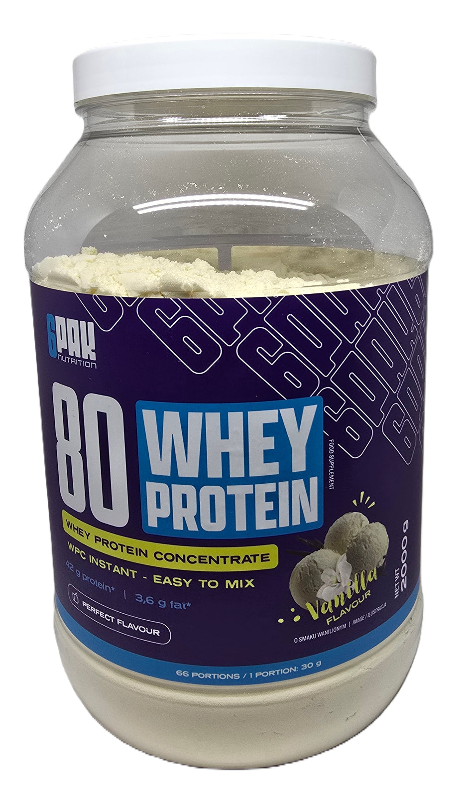 6PAK 80 Whey Protein Vanilla 2000g
