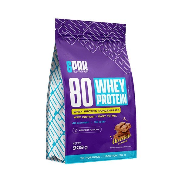 6PAK 80 Whey Protein Chocolate 908g