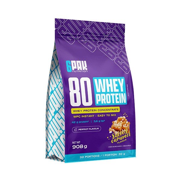 6PAK 80 Whey Protein Salted Caramel 908g