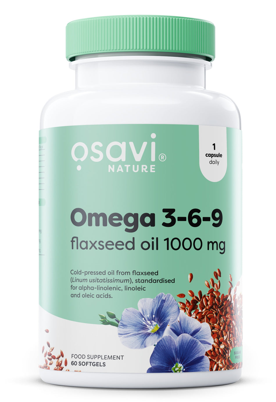 Osavi - Omega 3-6-9 Flaxseed Oil, 1000mg - 60 softgels