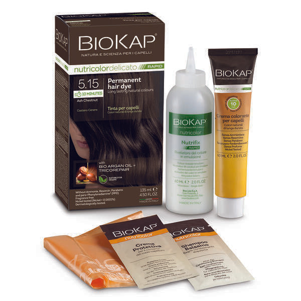 BioKap Long Lasting Hair Dye 5.15 Ash Chestnut with Bio Argan Oil + Tricorepair