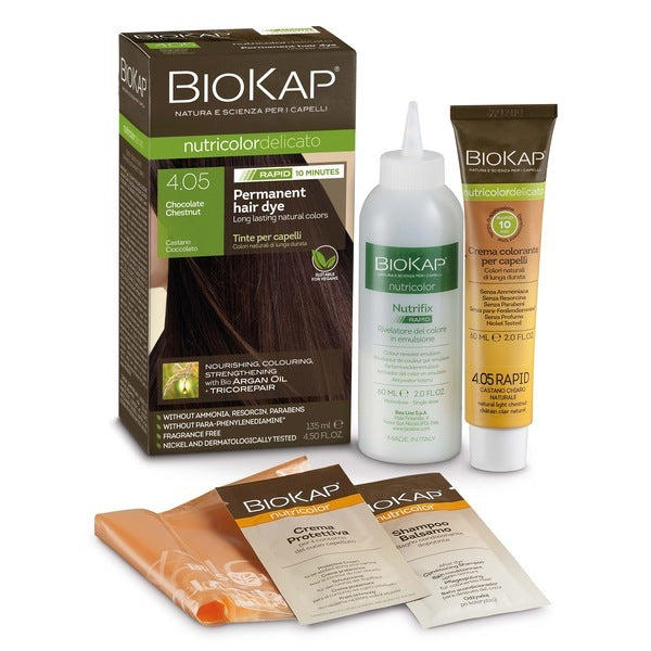 BioKap Long Lasting Hair Dye 4.05 Chocolate Chestnut with Argan Oil + Tricorepair