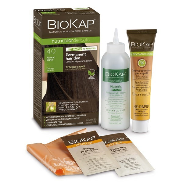 BioKap Permanent Hair Dye 4.0 Natural Brown with Bio Argan Oil + Tricorepair