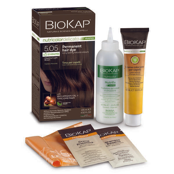 BioKap Chestnut Light Brown 5.05 Rapid Hair Dye 135ml with Bio Argan Oil + Tricorepair