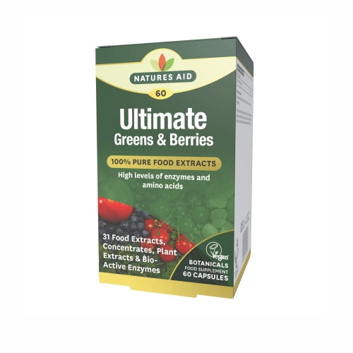 Natures Aid Ultimate Greens & Berries 60 Vcaps